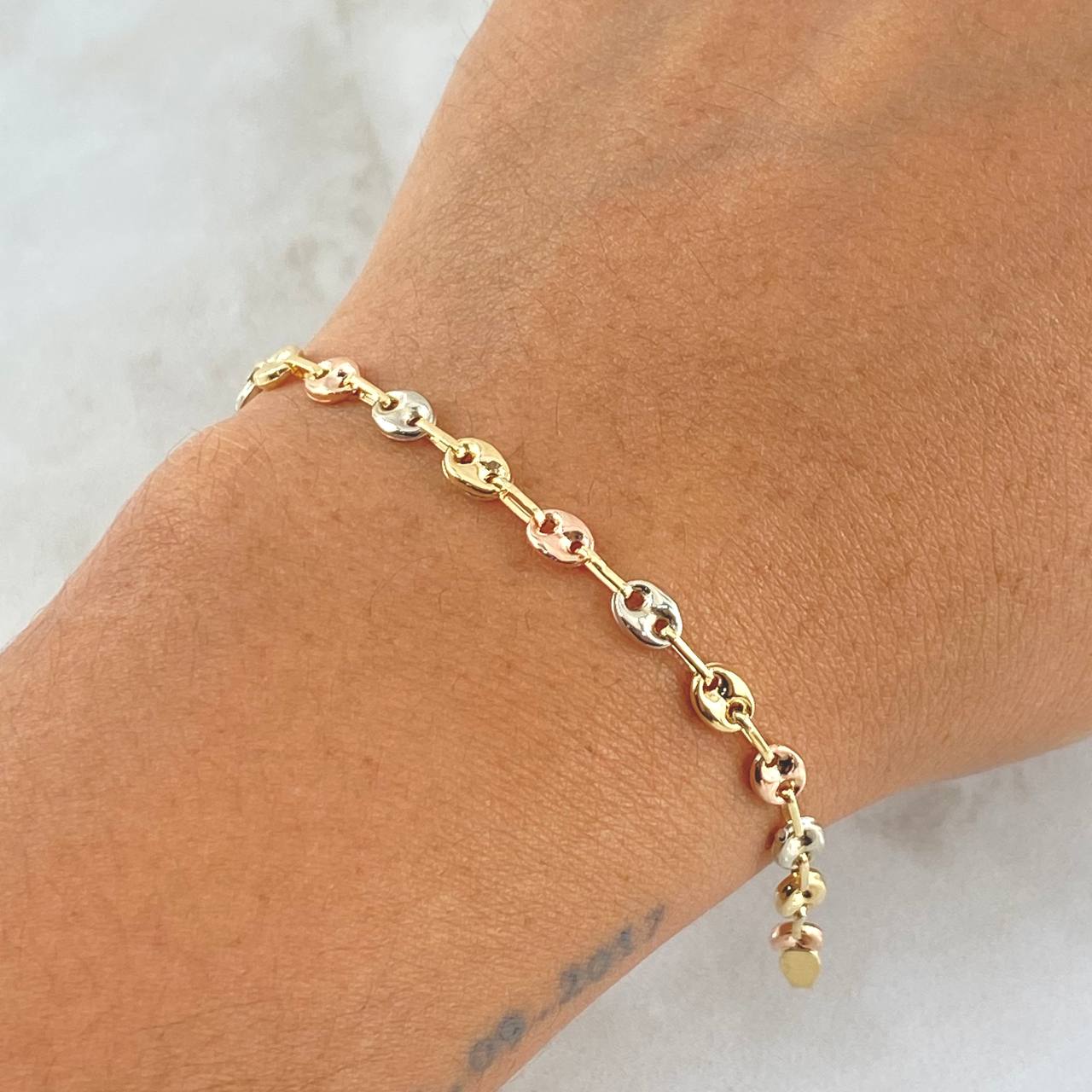 Pulso GC 3.4gr / 21cm / 4.2mm Liso Tres Oros 18K
