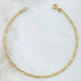 Tobillera Figaro 1.7gr / 23cm / 2.5mm Oro Amarillo +1 18K