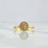 Anillo Sello San Benito 1.55  T9 1/4 / Nudo Liso  Oro Amarillo 18K *