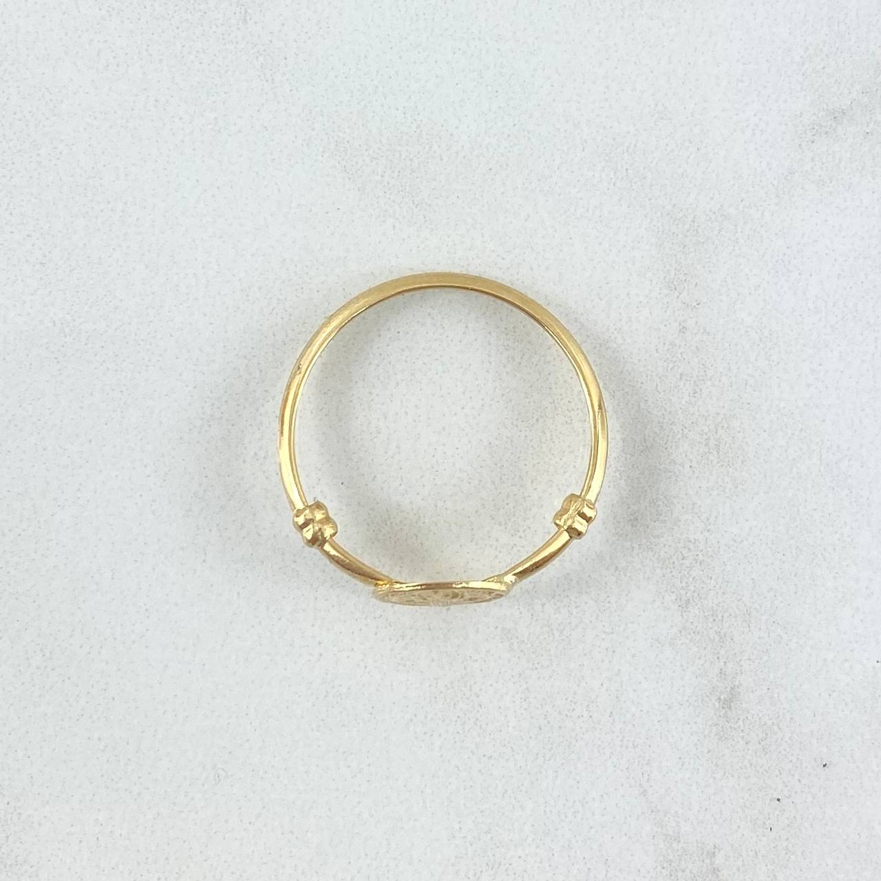 Anillo Sello San Benito 1.55  T9 1/4 / Nudo Liso  Oro Amarillo 18K *