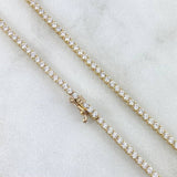 Cadena Tennis 11.1gr / 45cm / 2mm Circones Blancos Oro Amarillo +4 18K ©