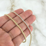 Cadena Tennis 11.1gr / 45cm / 2mm Circones Blancos Oro Amarillo +4 18K ©