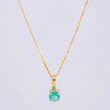 Set Cadena Veneciana + Dije Sencillo Redondo Esmeralda 18 Pts / 1.15 g / 45 cm Oro Amarillo 18K