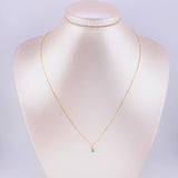 Set Cadena Veneciana + Dije Senciillo Redondo Esmeralda 20 Pts / 1.1 g / 45 cm Oro Amarillo 18K