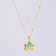Set Cadena Veneciana + Dije Moño Esmeralda 6 Pts / 1.2 g / 45 cm Oro Amarillo 18K
