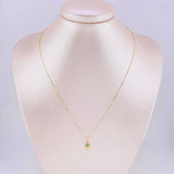 Set Cadena Veneciana + Dije Cara De Gato Esmeralda Pts 5 / 1.25 g / 45 cm Oro Amarillo 18K
