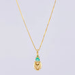 Set Cadena Veneciana + Dije Gc Esmeralda Pts 6 / 1.15 g / 45 cm Oro Amarillo 18K
