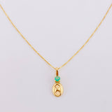 Set Cadena Veneciana + Dije Gc Esmeralda Pts 6 / 1.15 g / 45 cm Oro Amarillo 18K
