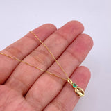 Set Cadena Veneciana + Dije Gc Esmeralda Pts 6 / 1.15 g / 45 cm Oro Amarillo 18K