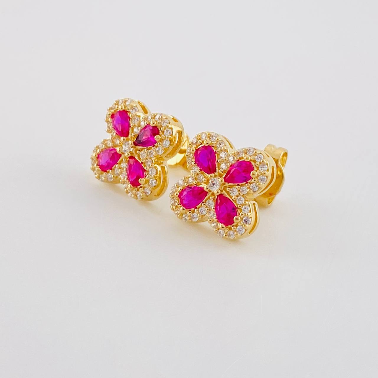 Topos Flor Trebol Tupido 2.45g / 9.05mm Oro Amarillo 18K