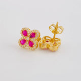 Topos Flor Trebol Tupido 2.45g / 9.05mm Oro Amarillo 18K
