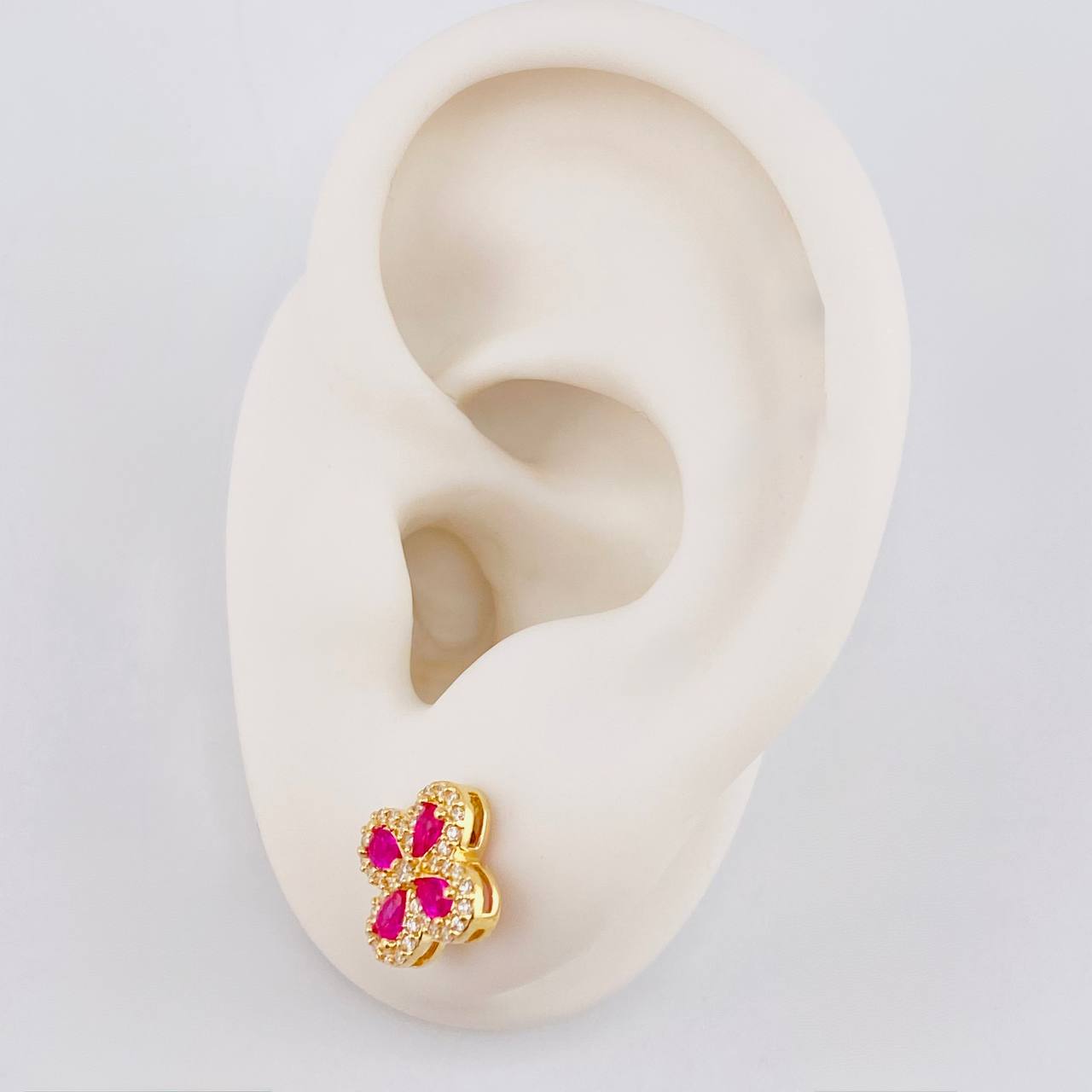 Topos Flor Trebol Tupido 2.45g / 9.05mm Oro Amarillo 18K