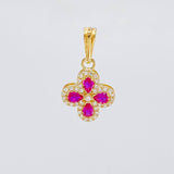 Dije Flor Trebol Tupido 1.15g / 1.8cm Oro Amarillo 18K