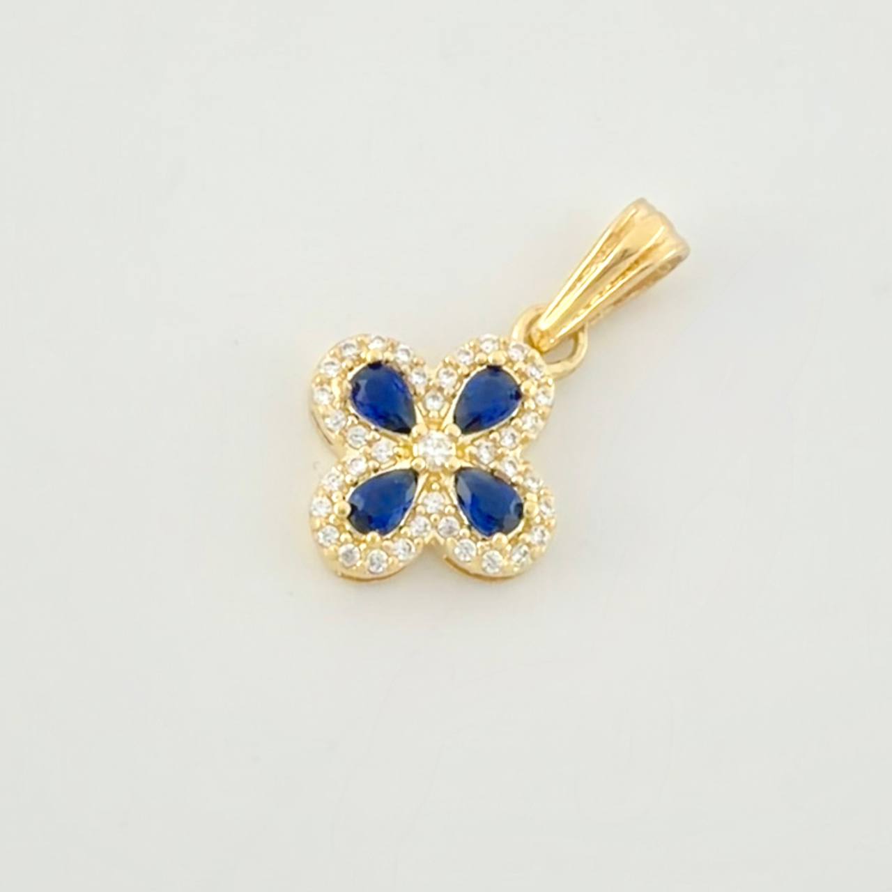 Dije Flor Trebol Tupido 1.1g / 1.7cm Oro Amarillo 18K