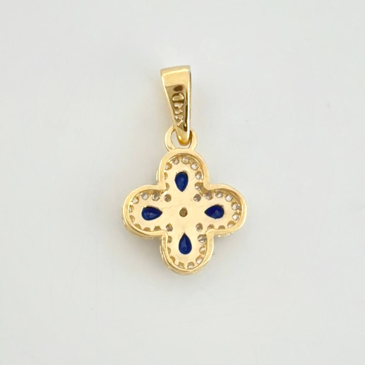Dije Flor Trebol Tupido 1.1g / 1.7cm Oro Amarillo 18K