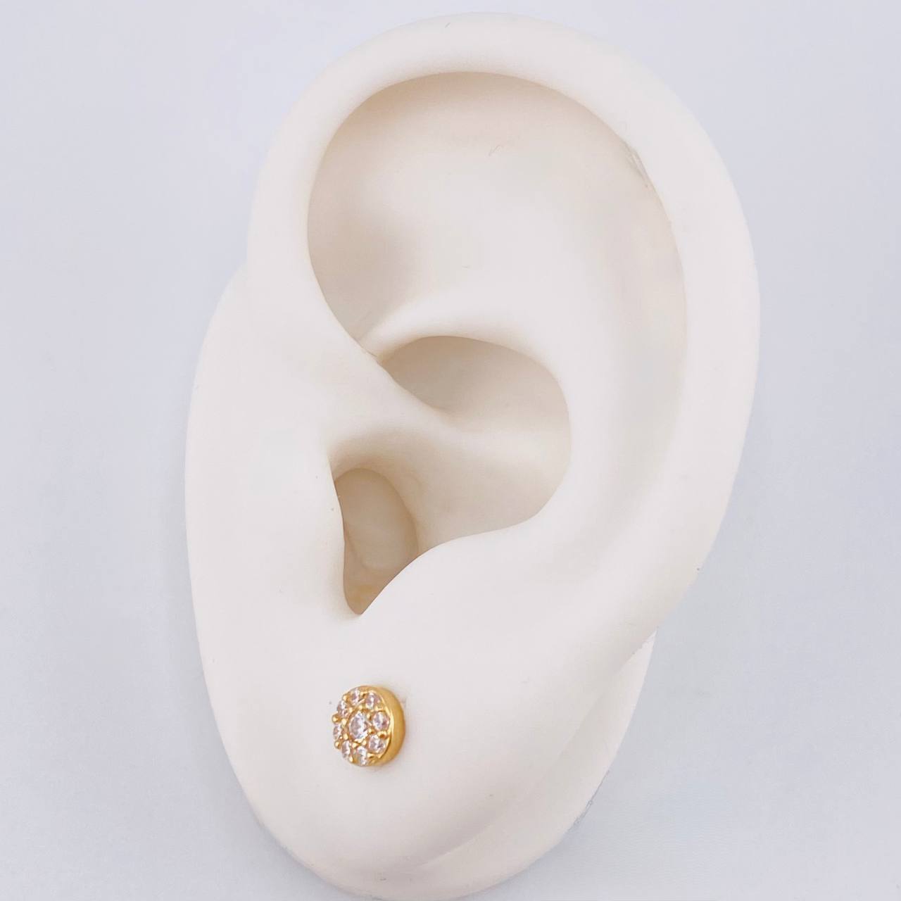 Topos Circular Tupido 1.05g / 5.3mm Oro Amarillo 18K