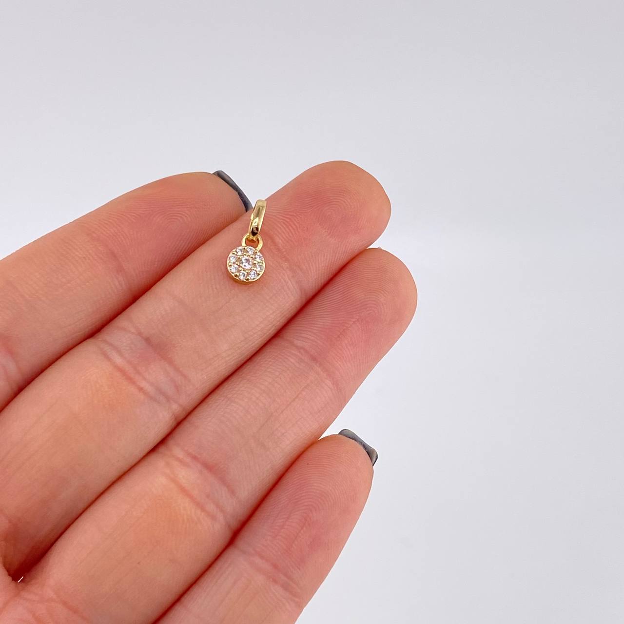 Dije Circular Tupido 0.45g / 1cm Oro Amarillo 18K