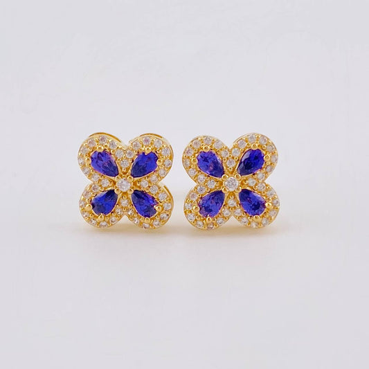 Topos Flor Trebol Tupido 2.2g / 9mm Oro Amarillo 18K