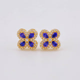 Topos Flor Trebol Tupido 2.2g / 9mm Oro Amarillo 18K