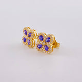Topos Flor Trebol Tupido 2.2g / 9mm Oro Amarillo 18K