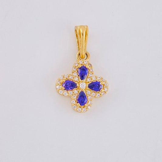 Dije Flor Trebol Tupido 1.2g / 1.7cm Oro Amarillo 18K