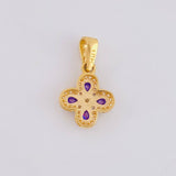 Dije Flor Trebol Tupido 1.2g / 1.7cm Oro Amarillo 18K