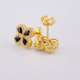 Topos Flor Trebol Tupido 2.15g / 9mm Oro Amarillo 18K