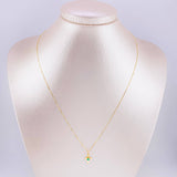 Set Cadena Veneciana + Dije Cruz Lisa Esmeralda 5 Pts / 1.2 g / 45 cm Oro Amarillo 18K