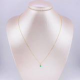 Set Cadena Veneciana + Dije Sencillo Lagrima Esmeralda 19 Pts / 1.05 g / 45 cm Oro Amarillo 18K