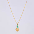 Set Cadena Veneciana + Dije Huellita Esmeralda 3 Pts / 1 g / 45 cm Oro Amarillo 18K
