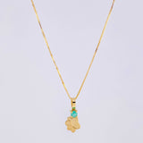 Set Cadena Veneciana + Dije Huellita Esmeralda 3 Pts / 1 g / 45 cm Oro Amarillo 18K