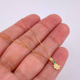 Set Cadena Veneciana + Dije Huellita Esmeralda 3 Pts / 1 g / 45 cm Oro Amarillo 18K