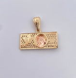 Dije Dólar 3.5gr / 2.6cm / Circones Blancos Tres Oros  18K $