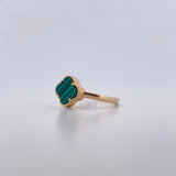 Anillo Trebol 1.95gr / T7 / Malaquita Verde Oro Amarillo 18K $