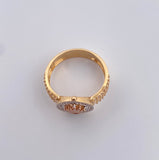 Anillo Corona RX 4.45gr / T7 3/4 / Circones Blancos Tres Oros8K $