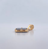 Dije Trebol 1.9gr / 2.4cm / Onix Negro Oro Amarillo Nac.Esp. 18K &