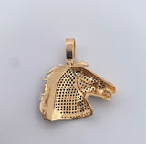 Dije Caballo 7.3gr / 3.5cm / Circones Blancos Negros Azules Dos Oros Amarillo Blanco 18K $