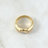 Anillo Correa Trinity 8.65gr / T11 / Circones Blancos Tres Oros 18K ©