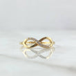 Anillo Infinito Parcial 1.1gr / T5 3/4 / Circones Blancos Oro Amarillo 18K ©
