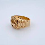Anillo Corona RX 10gr / T11 1/4 / Circones Blancos Oro Amarillo 18K $