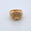 Anillo Corona RX 10gr / T11 1/4 / Circones Blancos Oro Amarillo 18K $
