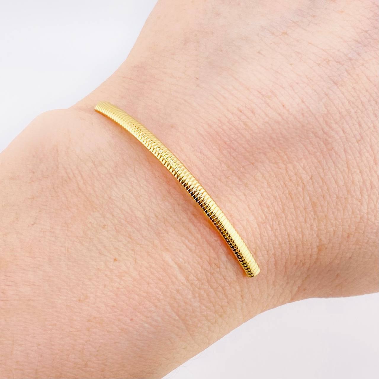 Herraje Tubular Diamantada 0.3 g / 4.3 cm Oro Amarillo 18K