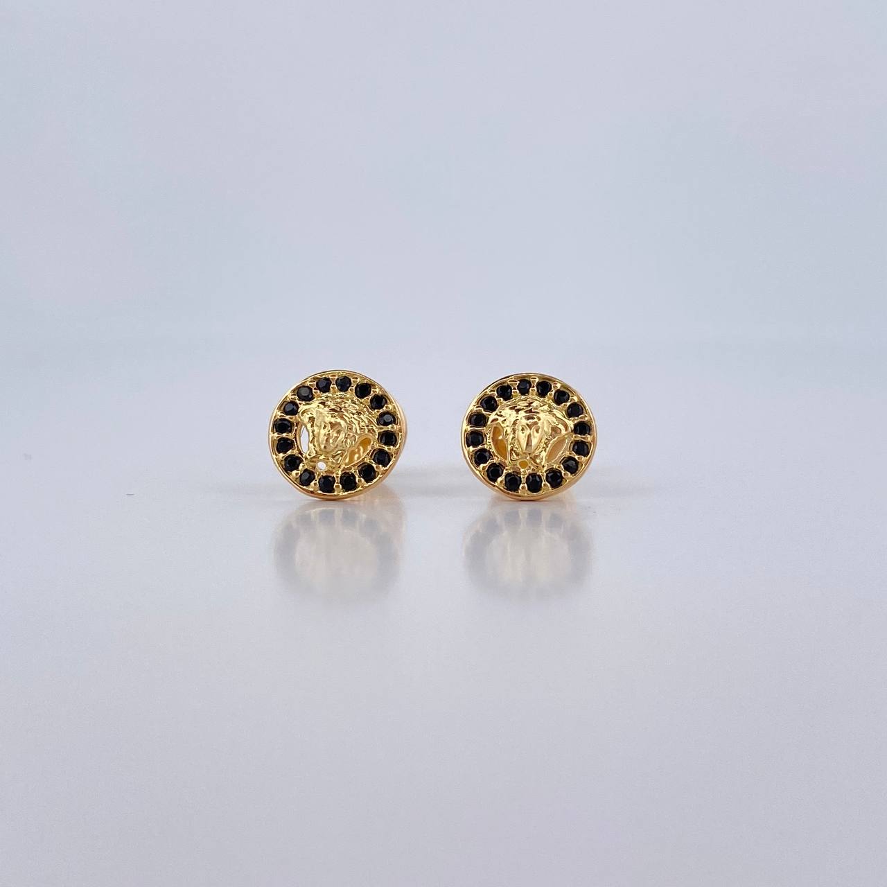 Topos Medusa 1.15gr / Circones Negros Oro Amarillo 18K $