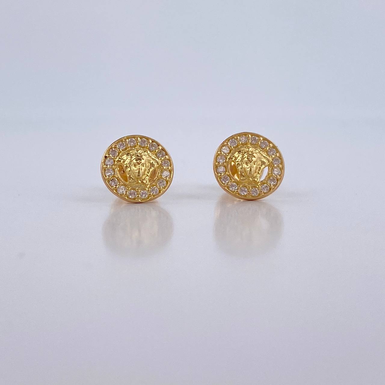 Topos Medusa 1.05gr / Circones Blancos Oro Amarillo 18K $