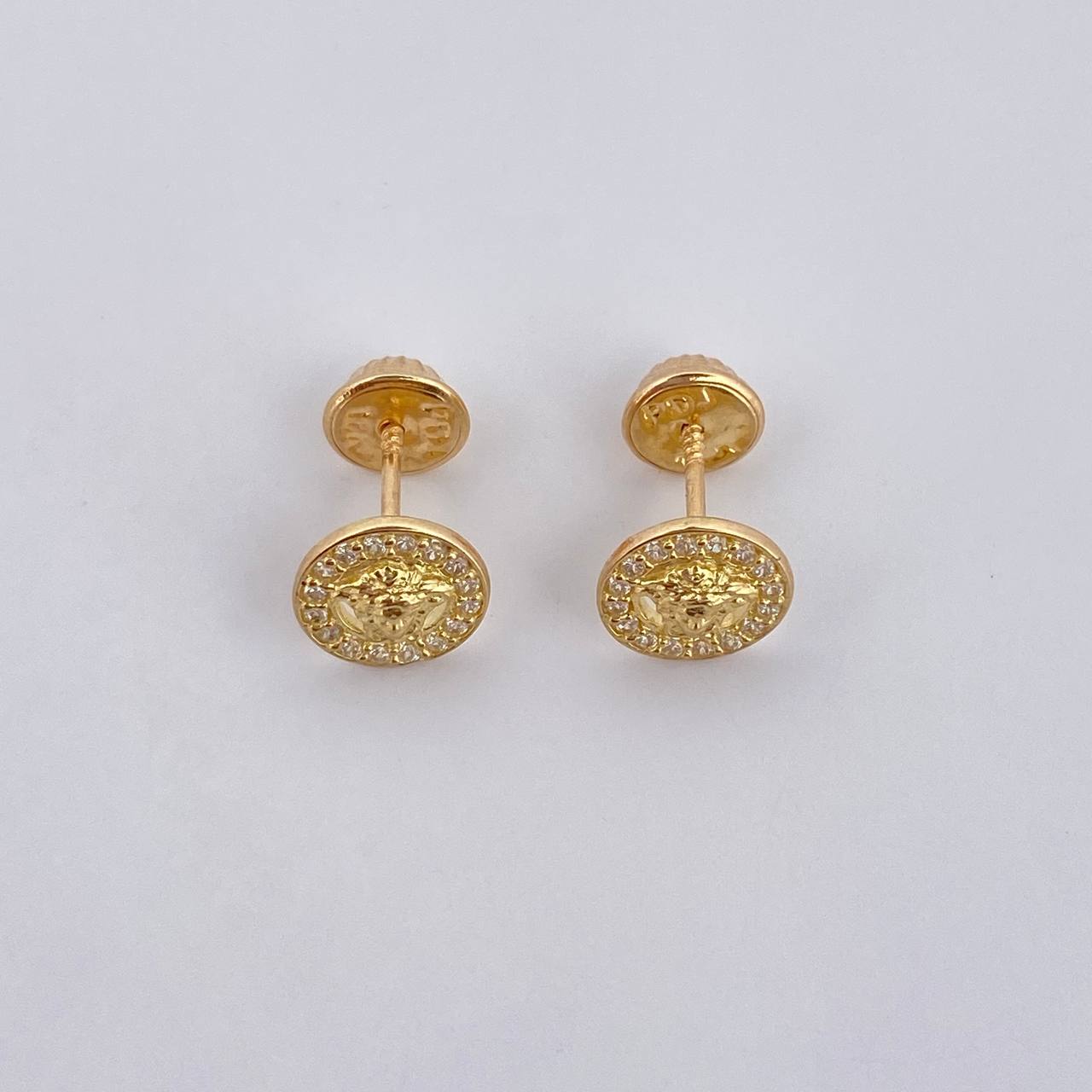 Topos Medusa 1.05gr / Circones Blancos Oro Amarillo 18K $
