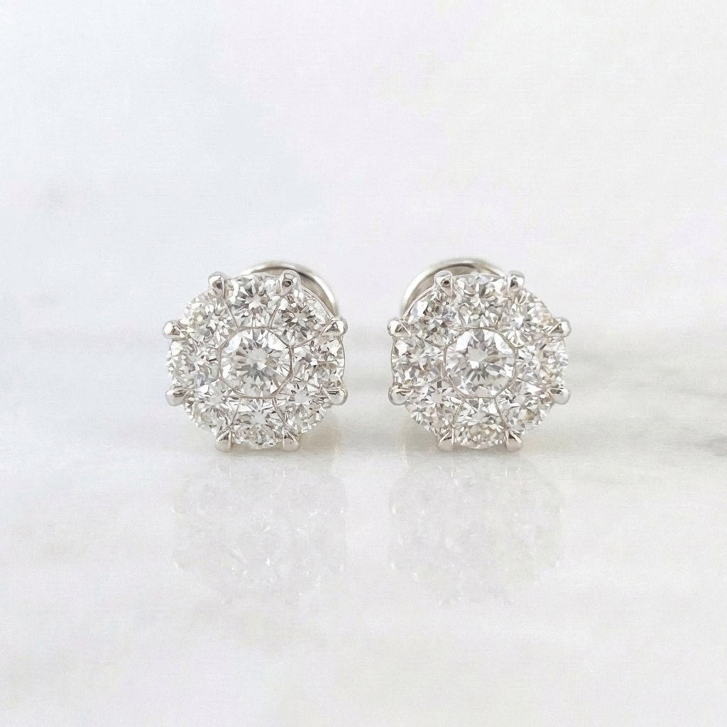 Topos Diamante Flush 1,04 Qts 2.1 g / 4 mm Oro Blanco 18K