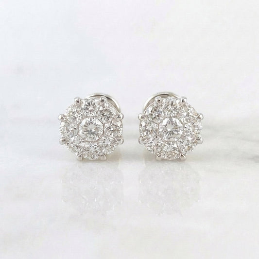 Topos Diamante Flush 1,04 Qts 2.1 g / 4 mm Oro Blanco 18K