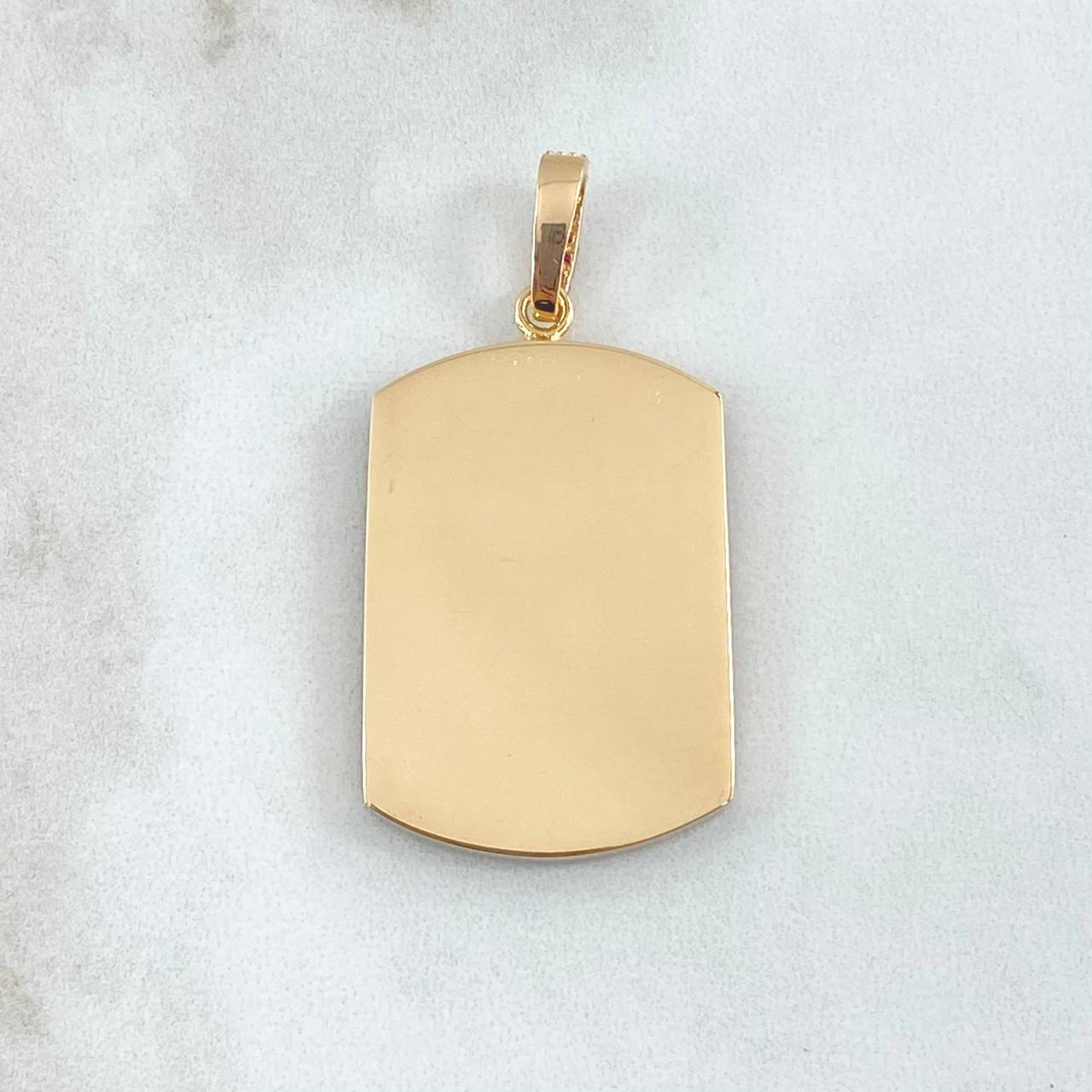Dije Placa Marco 10gr / 4.8cm / Oro Amarillo 18K