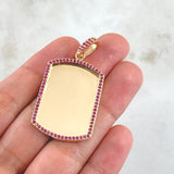 Dije Placa Marco 10gr / 4.8cm / Oro Amarillo 18K