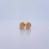 Topos Oso 0.55gr / Circones Blancos Oro Amarillo 18K &